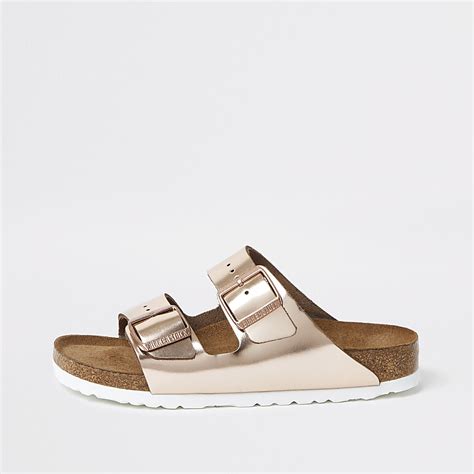 birkenstock arizona rose gold.